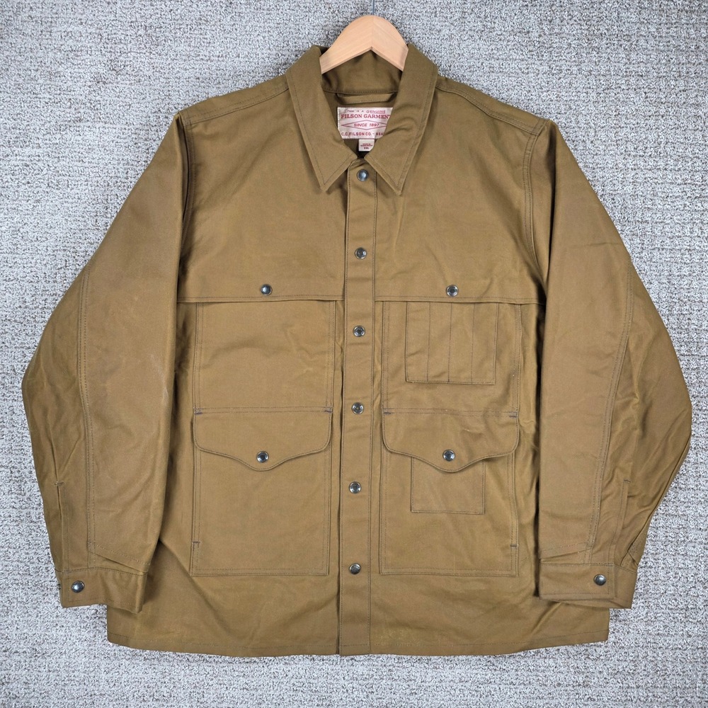 Filson Mens Tin Cloth Cruiser Jacket Tan Brown Size XXL Waxed 12.5 Oz Style 60